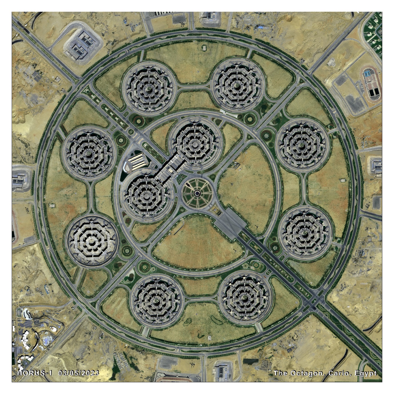 Satellite imagery sample of The Octagon in Cairo, Egypt